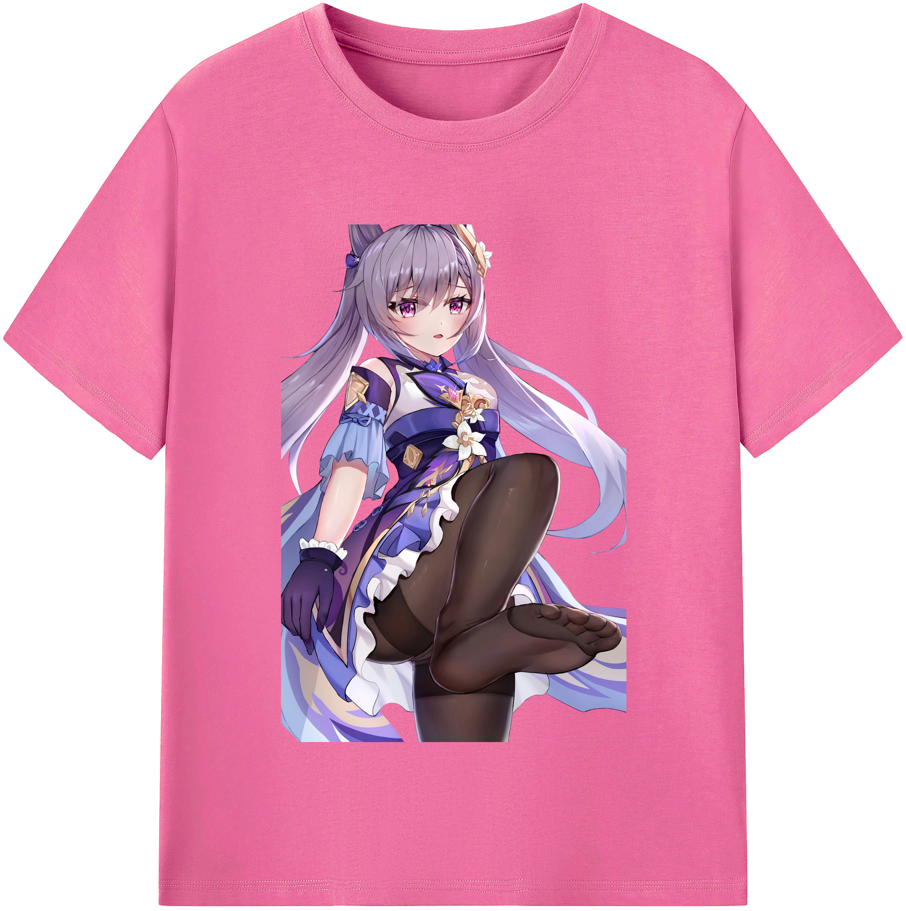 げんし神 刻晴 こくせい genshin Kokusei レディースカジュアルプリントTシャツ（綿100％）